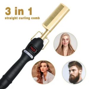 AD Multifunctional 2 - in - 1 Electric Hot Comb - black
