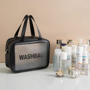 Lindy Large Toiletry Bag - Black/Transparent
