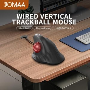 JOMAA Ergonomic Wired Trackball Mouse Vertical Gaming Mice for Computer PC iPad Easy Thumb Control Mouse