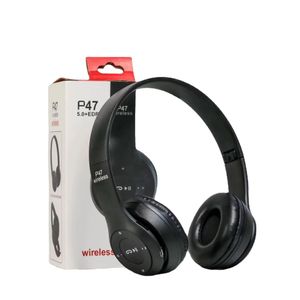 P47 Rechargeable Bluetooth Ear Headphones-Black 