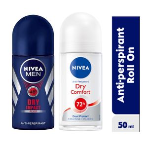 NIVEA MEN Dry Impact Roll On 50ml & Dry Comfort Roll On 50ml - Bundle Pack