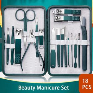 18 Piece Set Professional Nail Care Kit Stainless Steel Manicure & Pedicure Set Nail Clipper Set with Travel Case