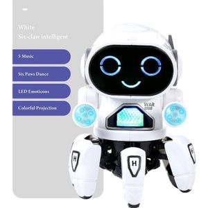 Dancing Six Claw R-obot Toy,Electric Musical Light Up Automatic Dance R-obot