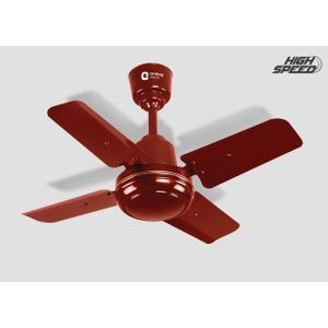 Orient 24" Electric Quadro Ornamental 750mm 4 Short Blade Premium Ceiling Fan-220-240V- 70W - Brown
