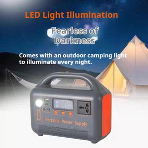 Bin Dian 400W Power Station ups Portable solar power bank A mobile power bank with LED lighting and a solar charging panel