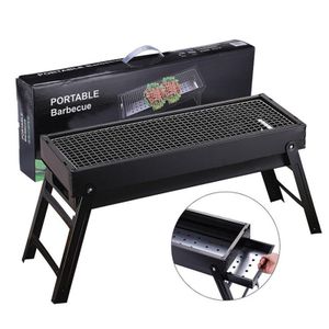 Foldable Portable Charcoal Grill - Black
