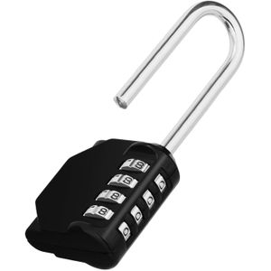 Caltucus Core Long Shackle Padlock, 4 Digit Combination Lock, Resettable Weatherproof Combo Lock for School, Gym Employee Locker, Outdoor, Fence 