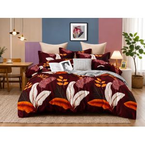 Fashion Ella 3-set double bed sheet-soft cotton floral leaf pattern 