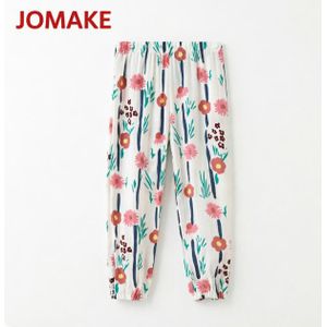 JOMAKE Girls' Casual Trousers, Ages 1-7, White with Floral Pattern