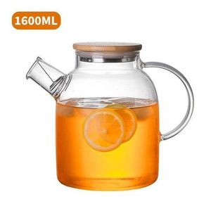 550/1800ml Transparent Glass Jug Heat-Resistant Cartoon Cow Shape