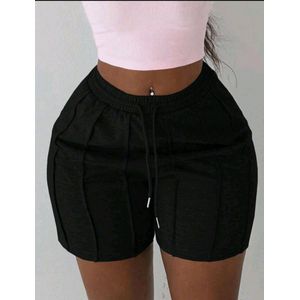 Fashion 21 Women’s Drawstring Lounge Shorts – Elastic Waist Breathable Casual Gym & Beach Shorts with Side Pockets (Black)