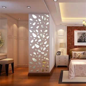 12 PCS/S 3D Mirror Removable Wall Sticker - Silver