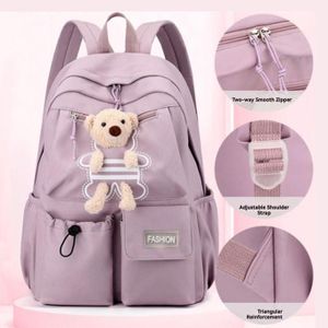 Gukbis Cute plush bear backpack for girls, school bag for students, shoulder bag