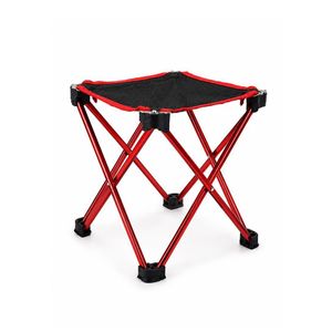 Outdoor Folding Stool - Compact Lightweight Seat for Camping, Red