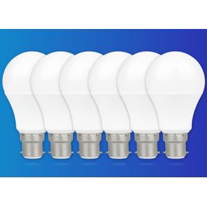 Pack of 6 12W LED Light Bulbs – Energy Efficient Bayonet Cap (B22) White Bulbs