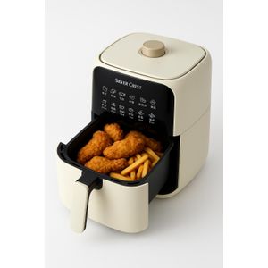 SILVER CREST 8L Digital Air Fryer – Oil-Free Electric Cooker with Touch Screen, Adjustable Temperature & Timer – Cream White
