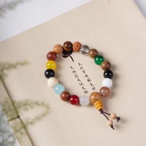 Women Bracelet Chinese Style Buddhism Prayer Beaded Jewelry