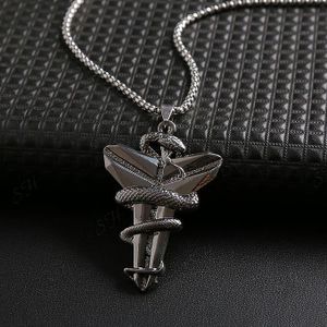 Hip-hop Titanium Black Ma Cross Pendant Necklace