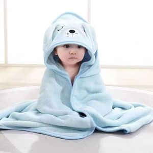 Baby Bath Towels Soft Newborn Hooded Towel-Blue