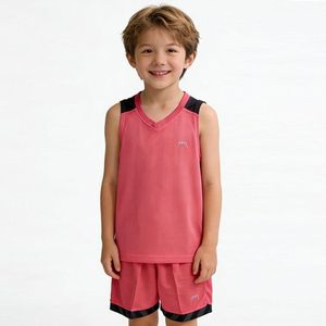 Kids Boys Basketball Jersey Set, Youth Sleeveless Basketball Uniform with Shorts, Breathable Sports Outfit for Training, Match, School
