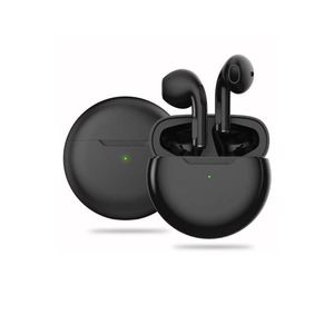 Mini Wireless Bluetooth Earbuds - Pro6 In-Ear Stereo Headphones with Circular Charging Case - Black