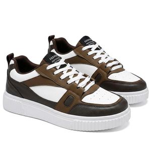 SHJO Sneakers Men Breathable Business Synthetic Leather Elegant High-quality Modern Classic Shoes - Brown