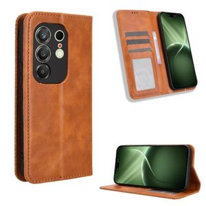 TECNO Camon 50 Pro 4G High Quality Flip Leather Case With Magnetic Adsorption - Brown