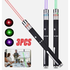 3PCS Laser Pen,Powerful Green Laser Pointer Pen,Red Light Pointer Teaching Demonstration Laser Light,Laser Pointer for Cats and Dogs-Green,Red ,Purple