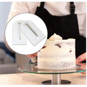 AD 2pcs Multifunctional Fondant Smoother For Cake Baking - White