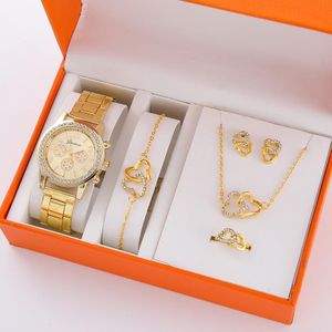 5pcs Women Watches Wristwatch Quartz Watch Girl Bracelet
