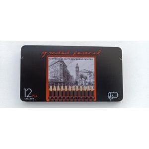 12-Piece Graded Sketching & Drawing Pencil Set in Collector’s Metal Tin Box (USL-967) – Superior Quality Blacklead Pencils (8B to 2H)