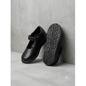 Haki Girls black school shoe