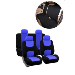 9 Pcs Fabric Universal Car Seats & Headrest Protective Covers Full Set - Blue