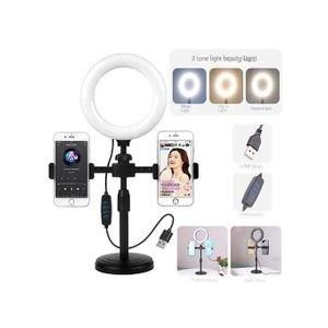 6Inch LED Selfie Ring Light & Tripod Stand 2 Phone Holders