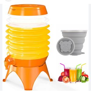 A & Shine 7. 5 Litres Plastic Beverage Dispenser - Orange 