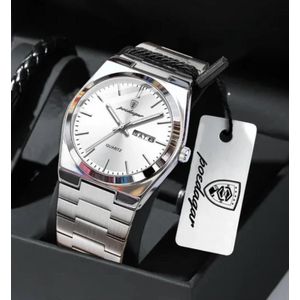 Luxury Stainless Men's Silver Waterproof watch