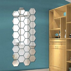 16 Sheets Flexible Mirror Sheets Mirror Wall Stickers Self Adhesive Plastic  Mirror Tiles for Home Decor, 6 Inch by 6 Inch