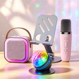 General 2026 New Home Karaoke Set: Microphone + Speaker + Atmosphere Magic Ball Lamp + Mobile Phone Stand. Party atmosphere gadget. Ideal gift for festivals. Home portable KTV complete set.