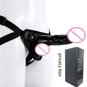 Genetic Silicone Realistic Dildo With Belt For Les- Black