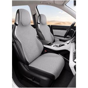 Breathable Car Front Seat Cushion for Leg Pressure & Back Pain Relief - Grey