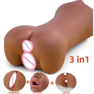 3-in-1 Pocket P-usssy for Men Silicone Vagina Anal,Realistic Masturbator Sex Toys For Sex Machine Adult toys Sex