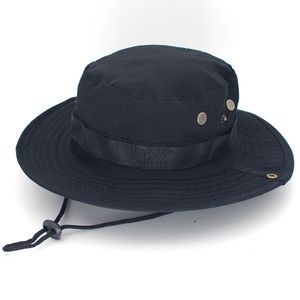 Washed Cotton Black Bucket Hat Men Panama Summer Denim Boonie Hat UV Sun  Protection Hiking Fishing Hat Bob Chapeau