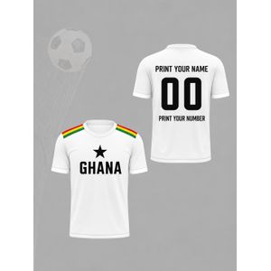 Other Ghana-Themed Soccer Jersey Short-Sleeve Top with Star And Letter Decoration on Front,  Suitable for Sports Matches And Training