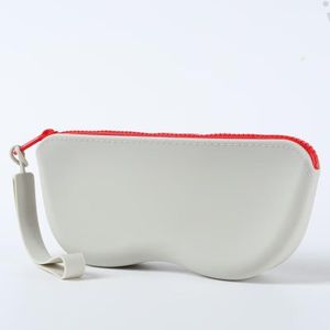 Popular Silicone Sunglasses Case Portable Fashion Colorful Soft Protective Eyewear Storage Box.off-whie