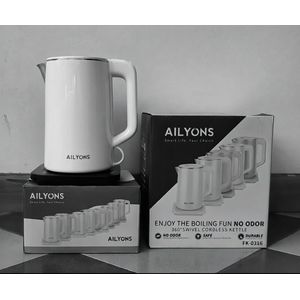 AILYONS Premium Cordless Electric Kettle - 1.8-2L - White