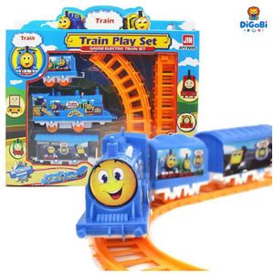 Digabi Train Set Toy, Tracks Car Toy, Train Track Playset, Toy for 3 4 5 Years Old Toddlers, Kids, Boys and Girls-Blue