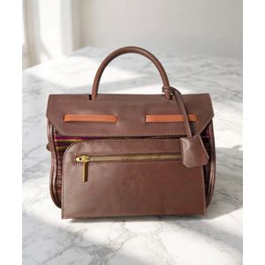 Fashionable Women's Handbag Luxury Bag - Brown