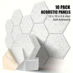 12 pieces of high-density self-adhesive sound-absorbing panels, 12x10x0.4 inches flame retardant noise reduction wall decorative panels for home