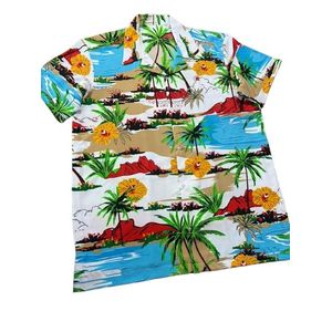 Men's Tropical Hawaiian Short-Sleeve Button-Down Shirt- Multicolour