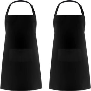 Chef Apron, 2pcs Kitchen Cooking Pinafore Adjustable with 2 Pocket